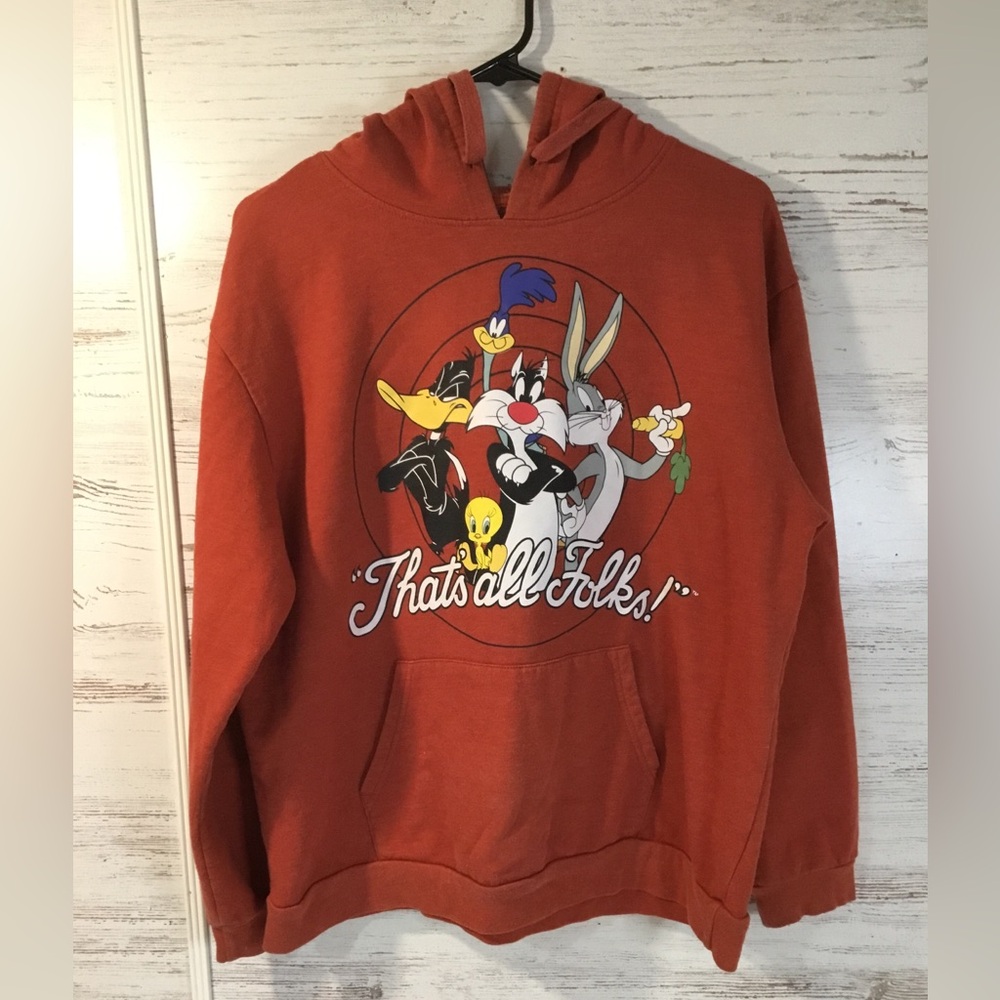 Warner Bros. Looney Tunes Hoodie Sweatshirt "Thats All Folks" Junior SZ XXL 19